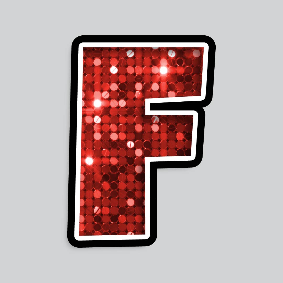 23.5” INDIVIDUAL LUCKY GUY SEQUIN RED SHADOW LETTERS