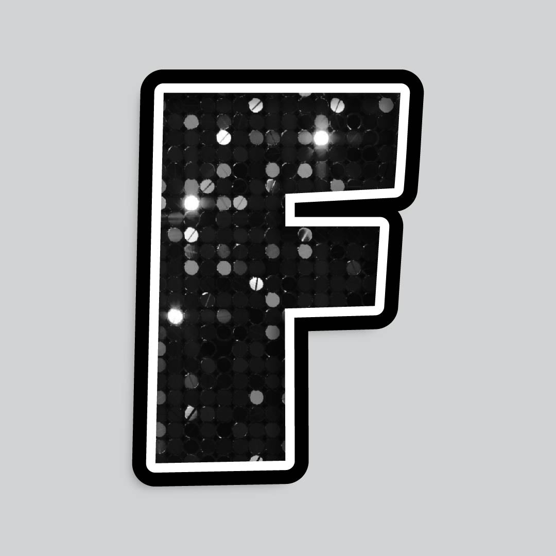 23.5” INDIVIDUAL LUCKY GUY SEQUIN BLACK SHADOW LETTERS