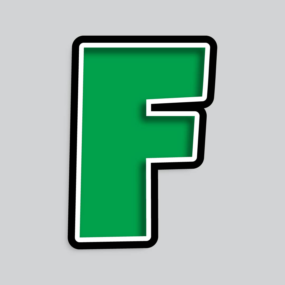 23.5” INDIVIDUAL LUCKY GUY GREEN SHADOW LETTERS