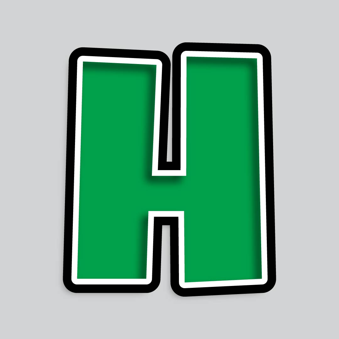 23.5” INDIVIDUAL LUCKY GUY GREEN SHADOW LETTERS