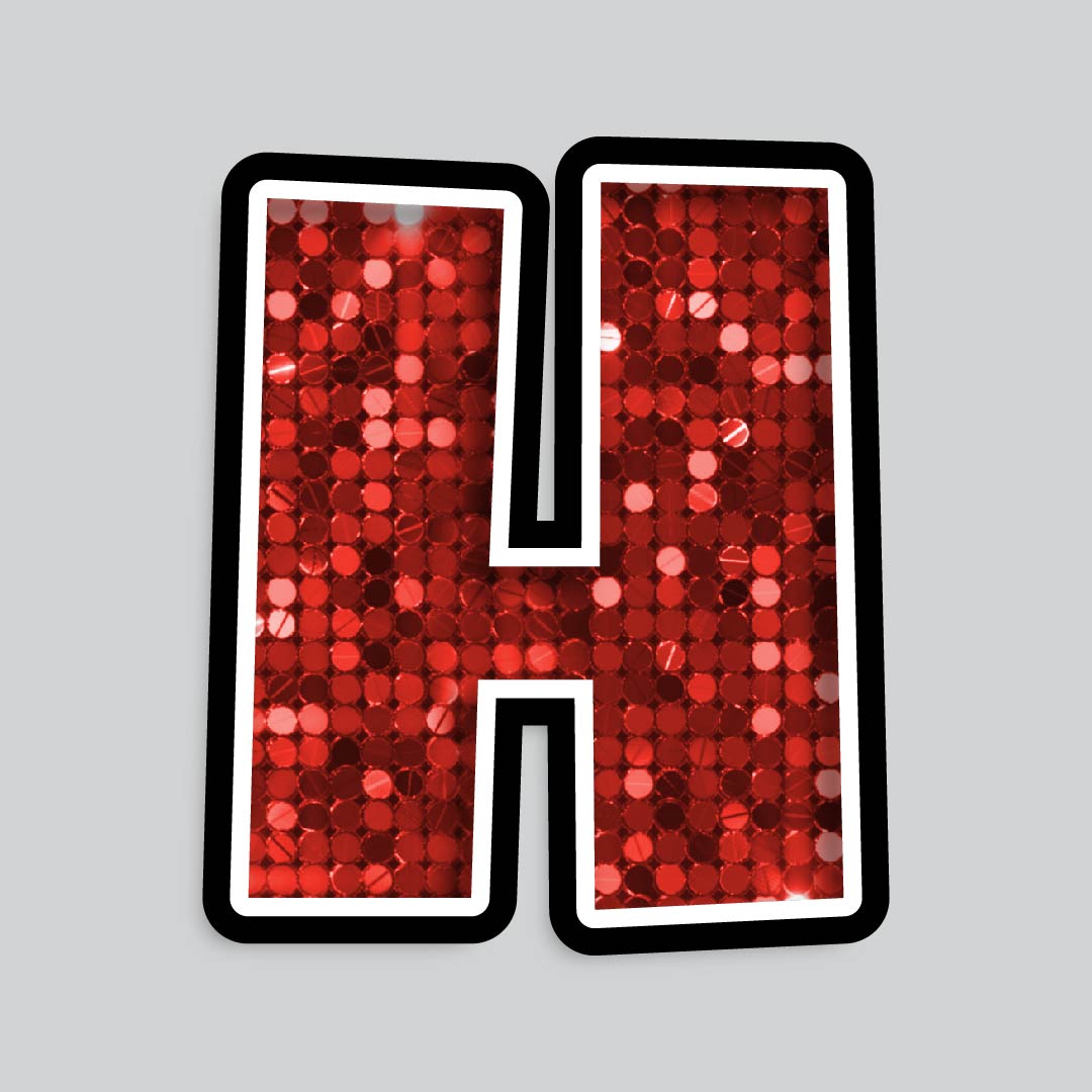 23.5” INDIVIDUAL LUCKY GUY SEQUIN RED SHADOW LETTERS
