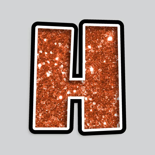 23.5” INDIVIDUAL LUCKY GUY ORANGE CHUNKY GLITTER LETTERS