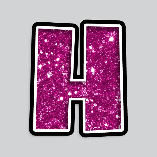23.5” INDIVIDUAL LUCKY GUY PINK CHUNKY GLITTER LETTERS