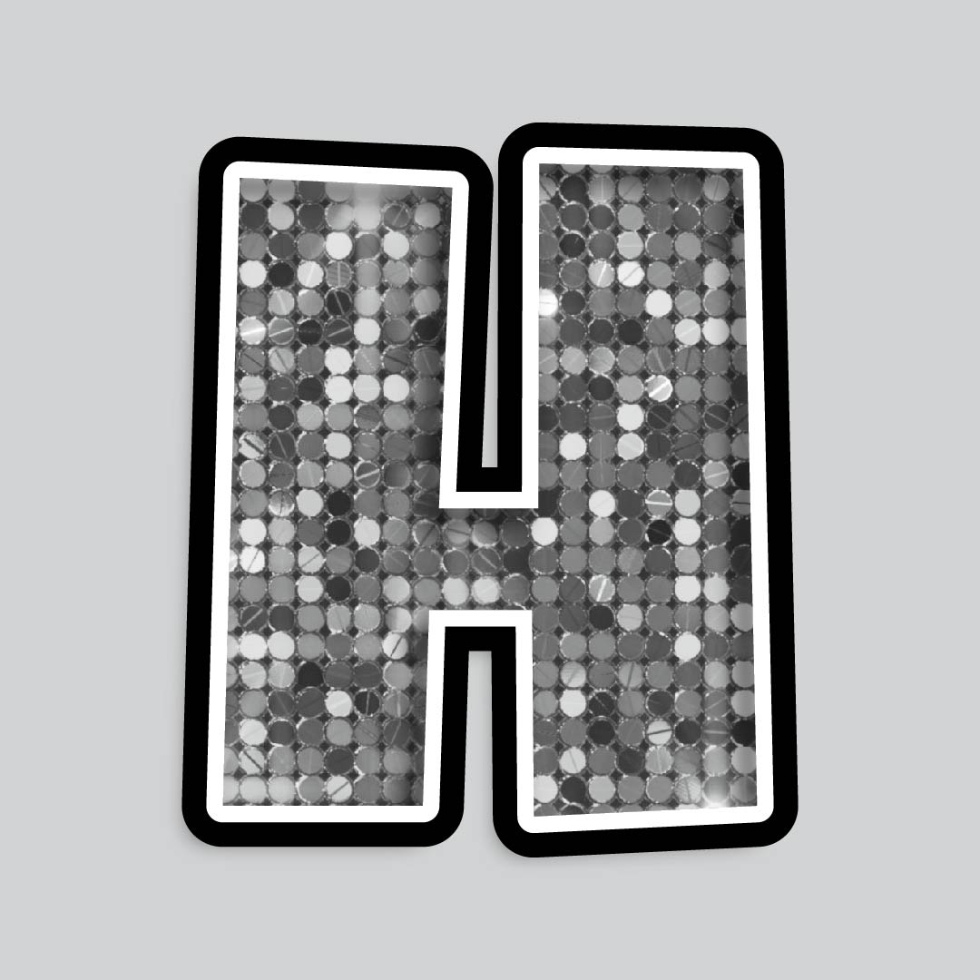 23.5” INDIVIDUAL LUCKY GUY SEQUIN SILVER SHADOW LETTERS