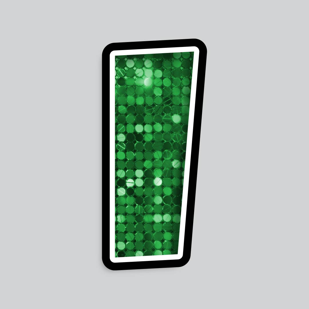 23.5” INDIVIDUAL LUCKY GUY SEQUIN GREEN SHADOW LETTERS
