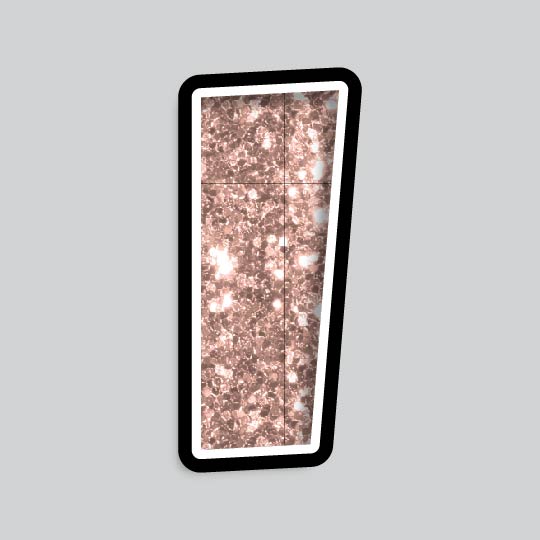 23.5” INDIVIDUAL LUCKY GUY ROSE GOLD CHUNKY GLITTER LETTERS