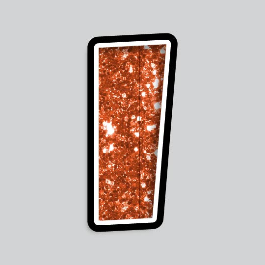 23.5” INDIVIDUAL LUCKY GUY ORANGE CHUNKY GLITTER LETTERS