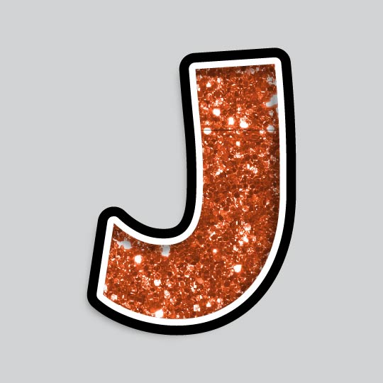 23.5” INDIVIDUAL LUCKY GUY ORANGE CHUNKY GLITTER LETTERS
