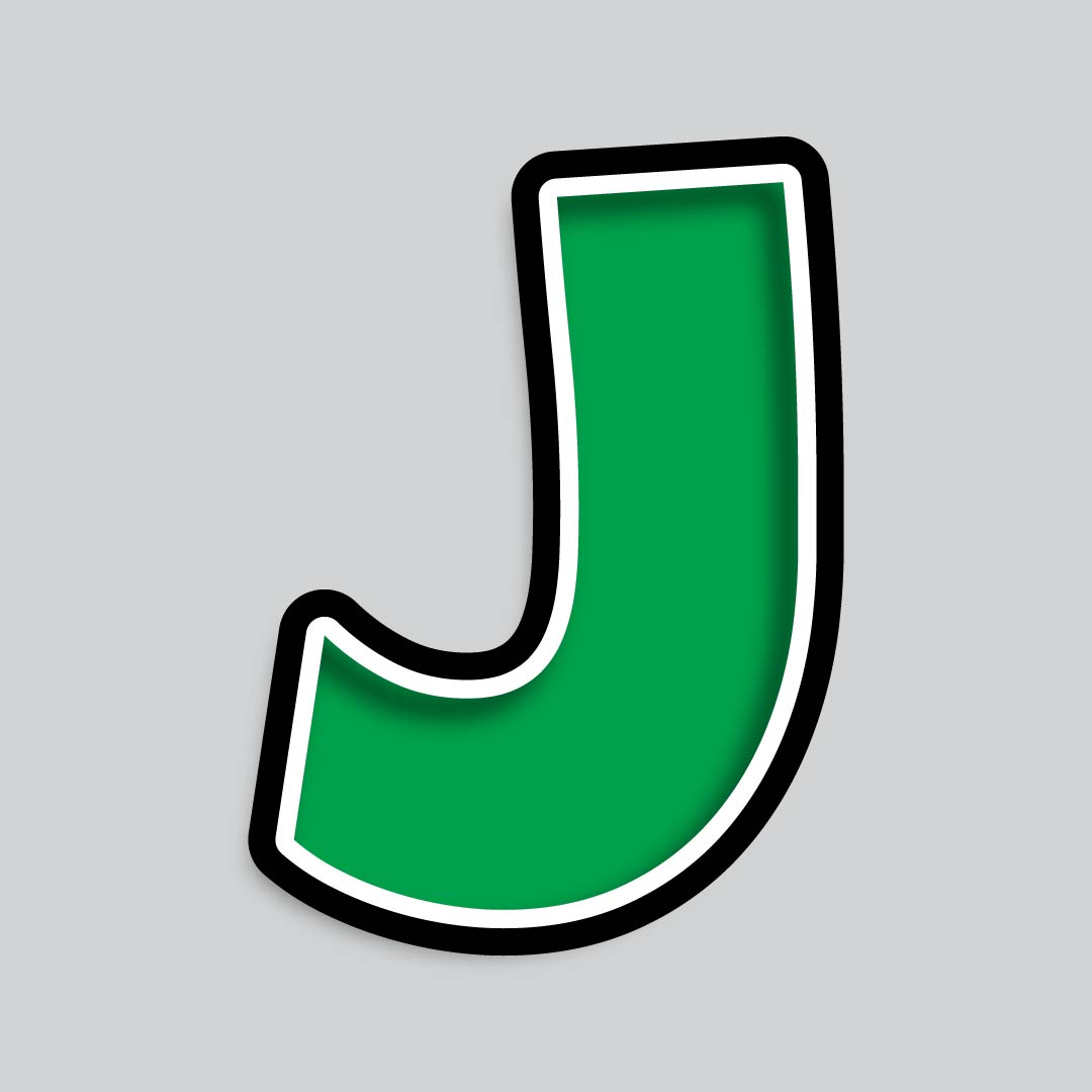 23.5” INDIVIDUAL LUCKY GUY GREEN SHADOW LETTERS
