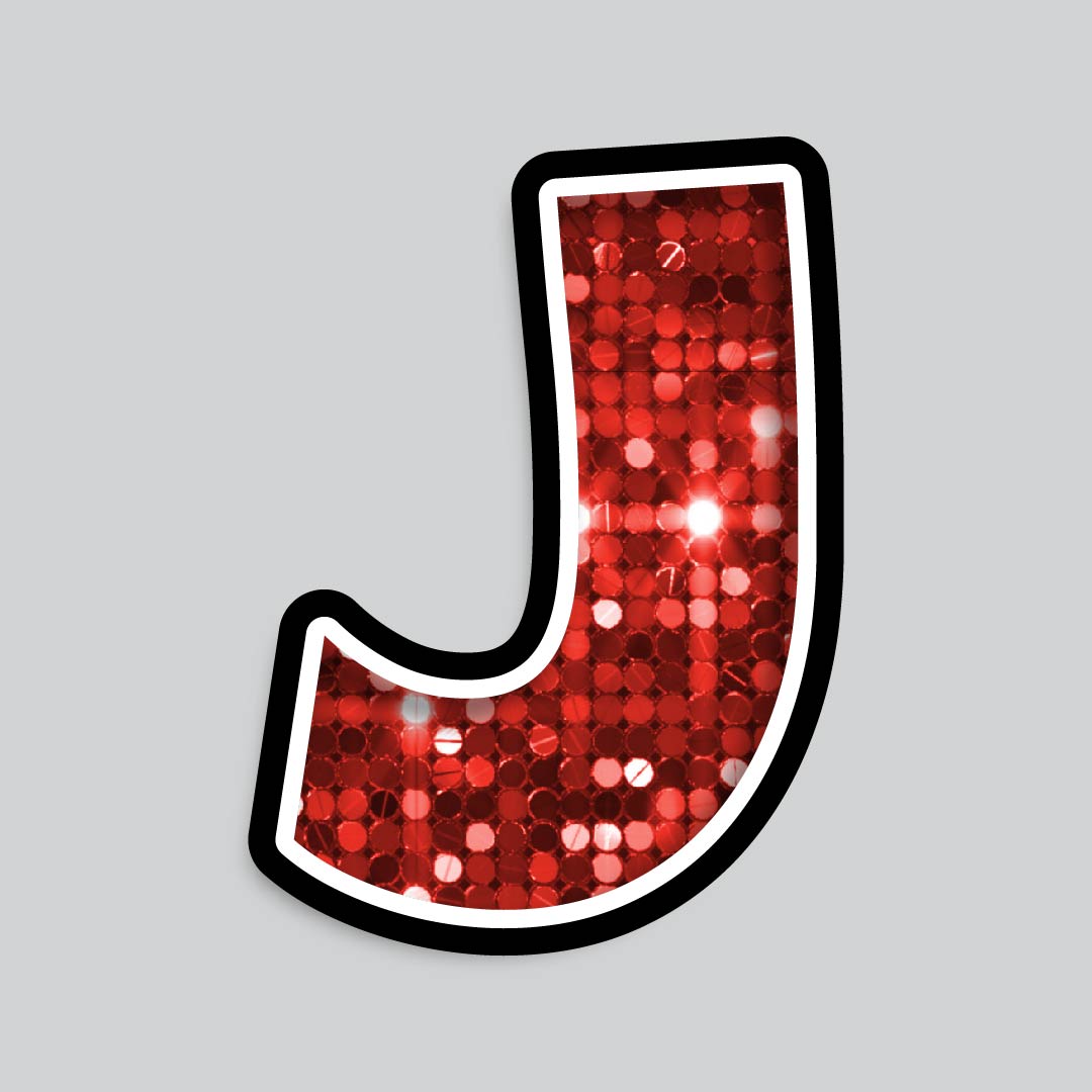 23.5” INDIVIDUAL LUCKY GUY SEQUIN RED SHADOW LETTERS