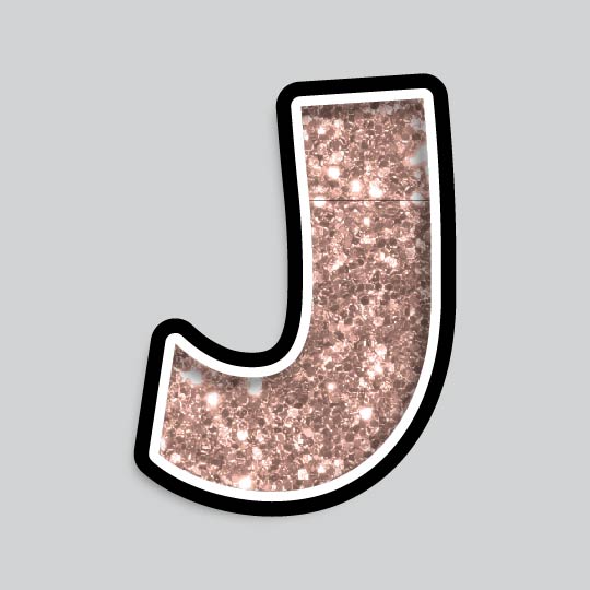 23.5” INDIVIDUAL LUCKY GUY ROSE GOLD CHUNKY GLITTER LETTERS