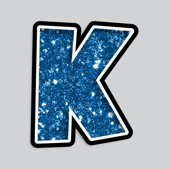 23.5” INDIVIDUAL LUCKY GUY BLUE CHUNKY GLITTER LETTERS