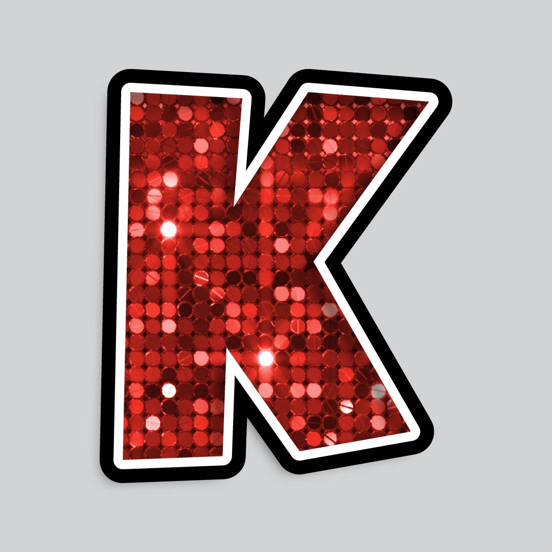23.5” INDIVIDUAL LUCKY GUY SEQUIN RED SHADOW LETTERS