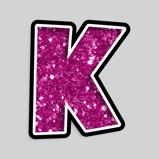 23.5” INDIVIDUAL LUCKY GUY PINK CHUNKY GLITTER LETTERS