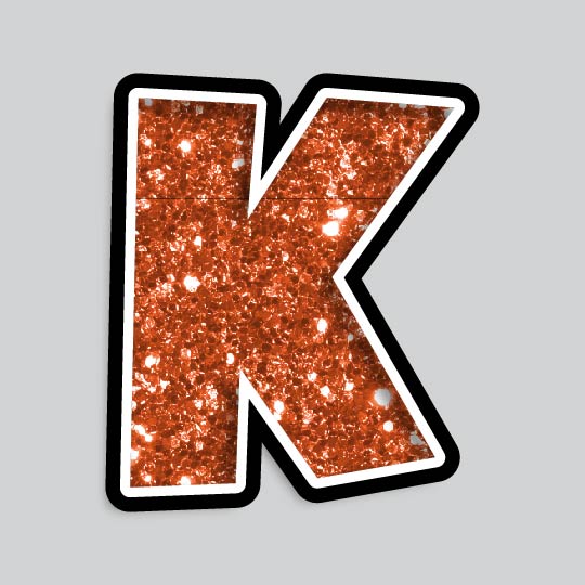 23.5” INDIVIDUAL LUCKY GUY ORANGE CHUNKY GLITTER LETTERS