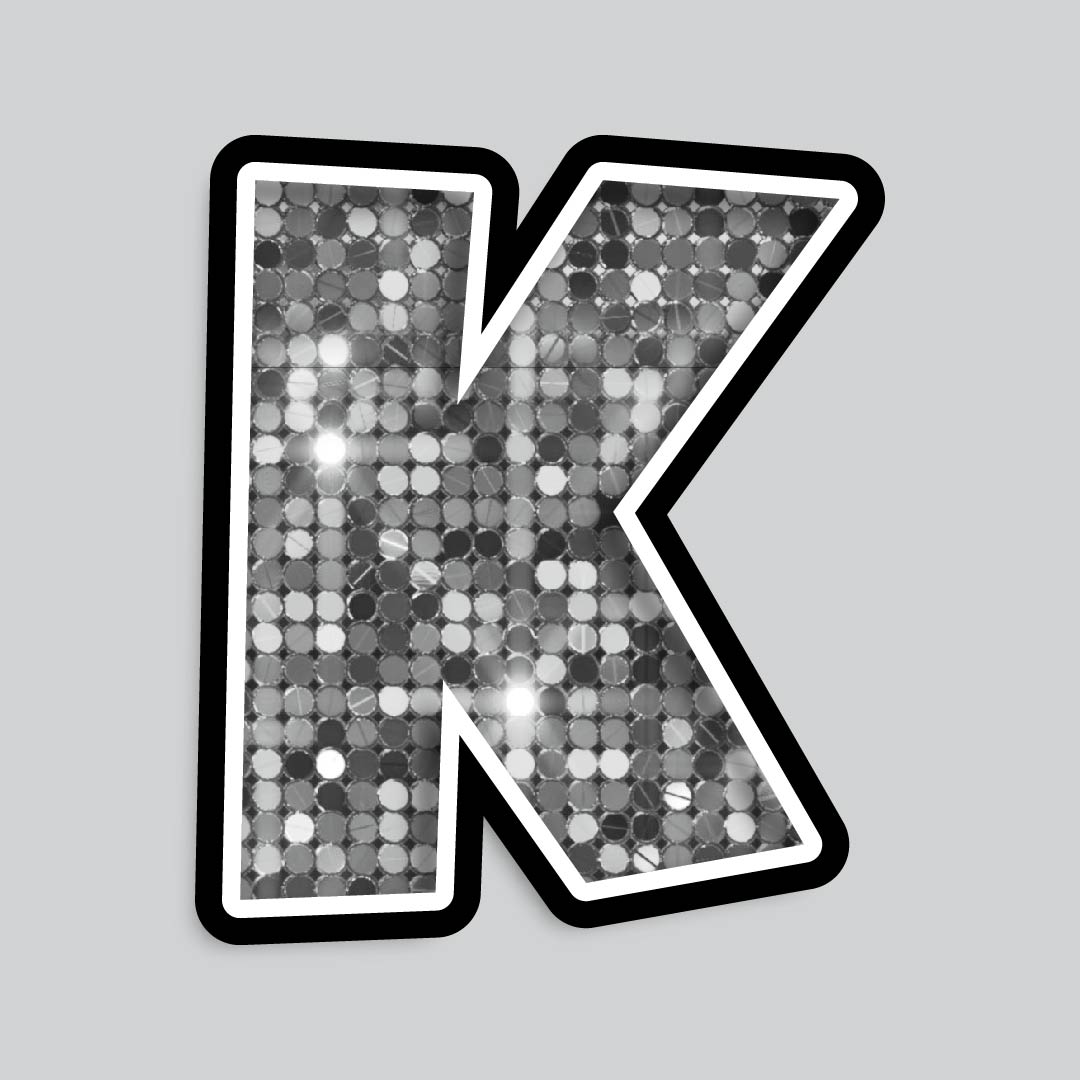 23.5” INDIVIDUAL LUCKY GUY SEQUIN SILVER SHADOW LETTERS