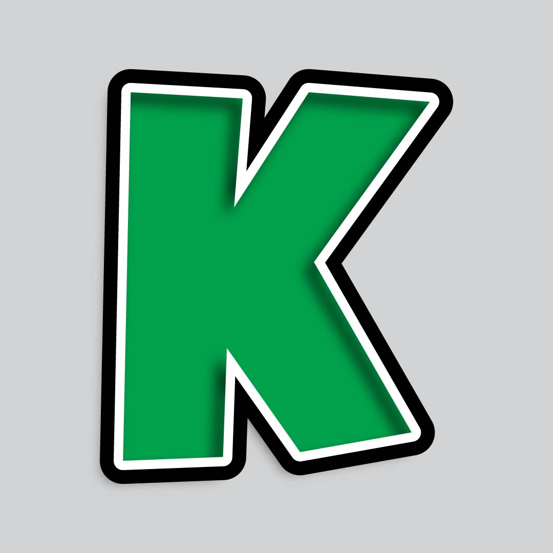 23.5” INDIVIDUAL LUCKY GUY GREEN SHADOW LETTERS