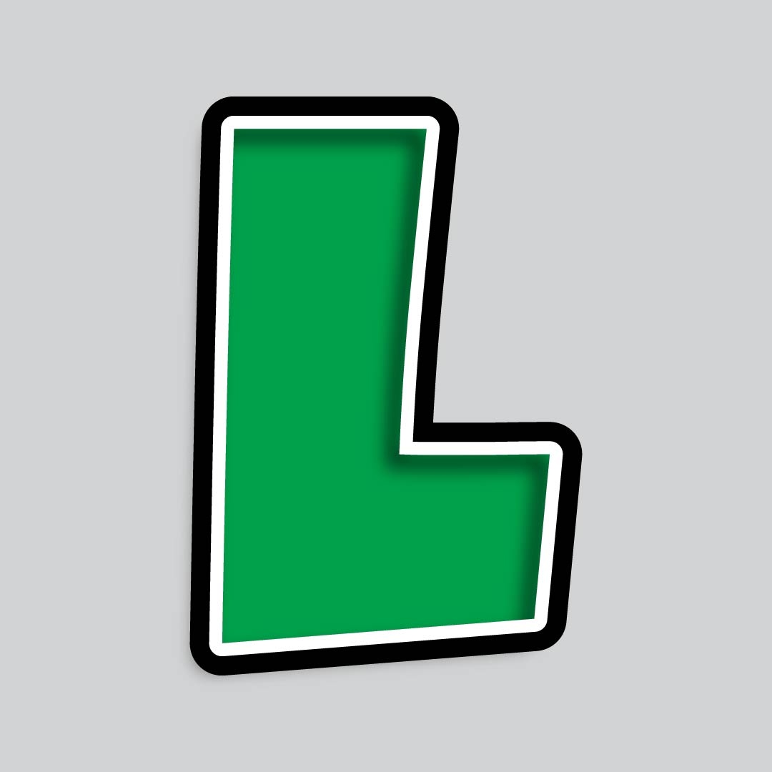 23.5” INDIVIDUAL LUCKY GUY GREEN SHADOW LETTERS