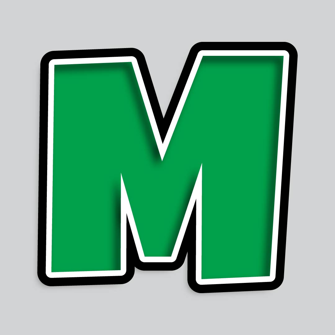 23.5” INDIVIDUAL LUCKY GUY GREEN SHADOW LETTERS