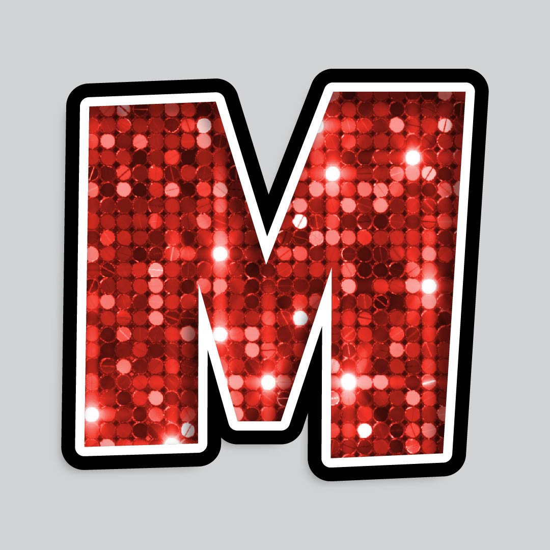 23.5” INDIVIDUAL LUCKY GUY SEQUIN RED SHADOW LETTERS