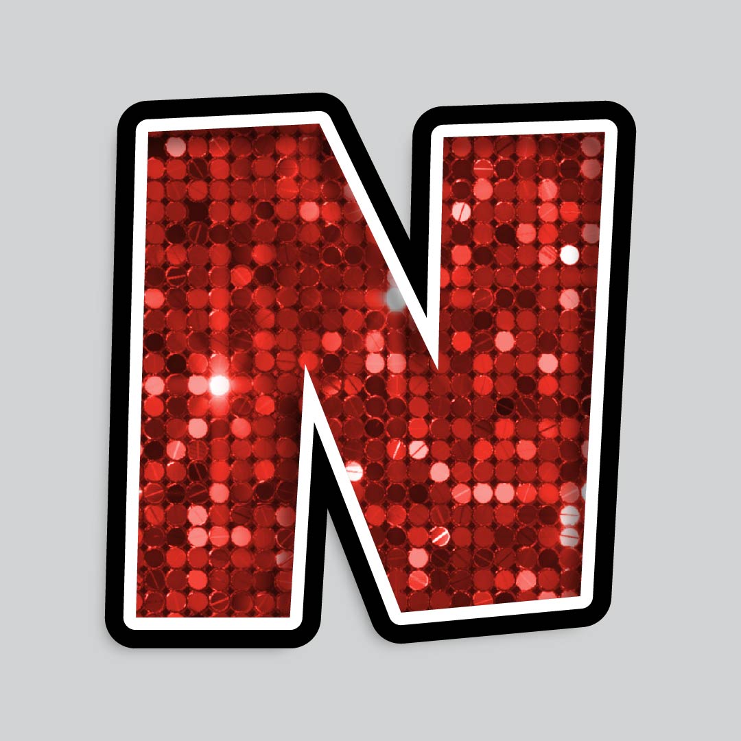 23.5” INDIVIDUAL LUCKY GUY SEQUIN RED SHADOW LETTERS