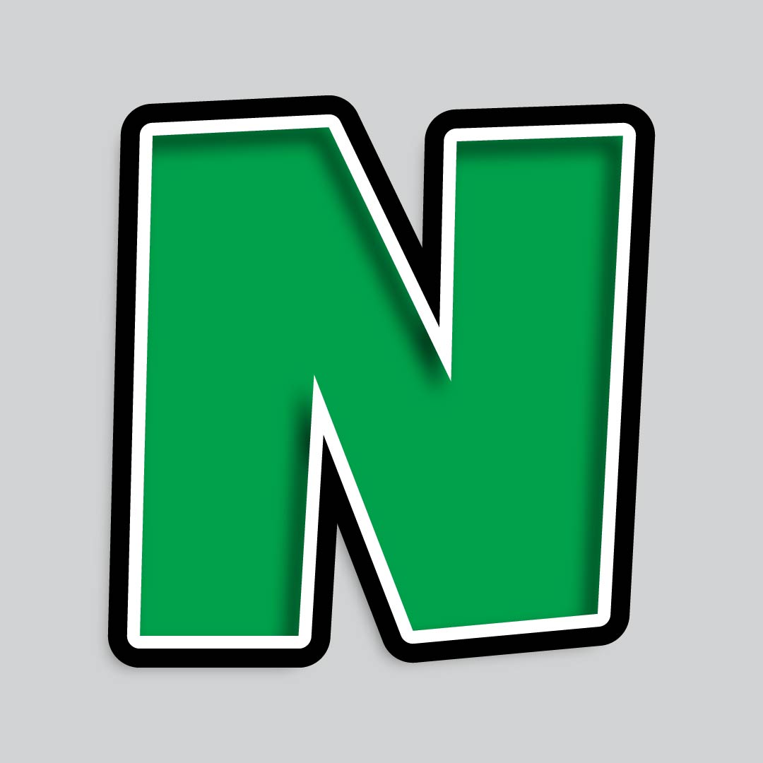 23.5” INDIVIDUAL LUCKY GUY GREEN SHADOW LETTERS