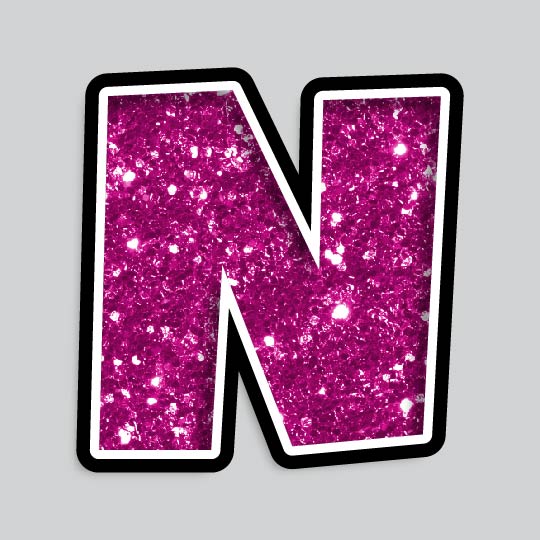 23.5” INDIVIDUAL LUCKY GUY PINK CHUNKY GLITTER LETTERS