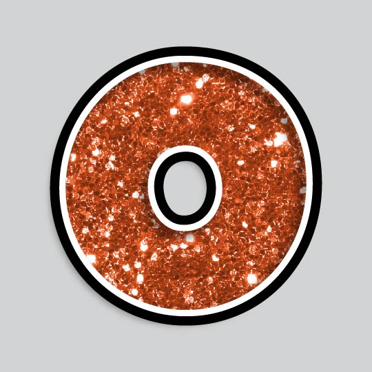 23.5” INDIVIDUAL LUCKY GUY ORANGE CHUNKY GLITTER LETTERS