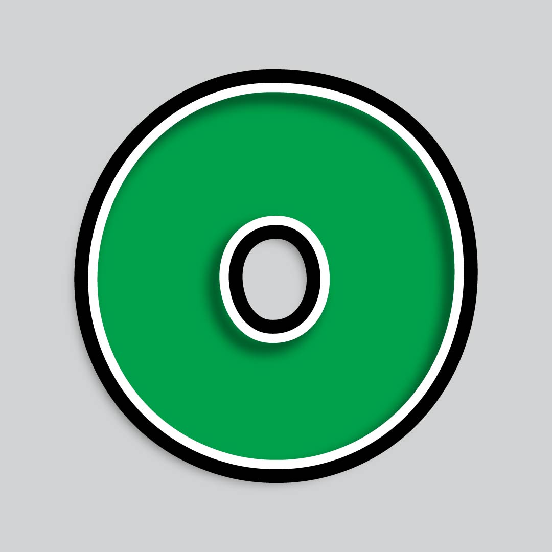 23.5” INDIVIDUAL LUCKY GUY GREEN SHADOW LETTERS