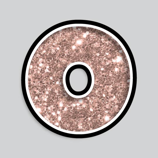 23.5” INDIVIDUAL LUCKY GUY ROSE GOLD CHUNKY GLITTER LETTERS