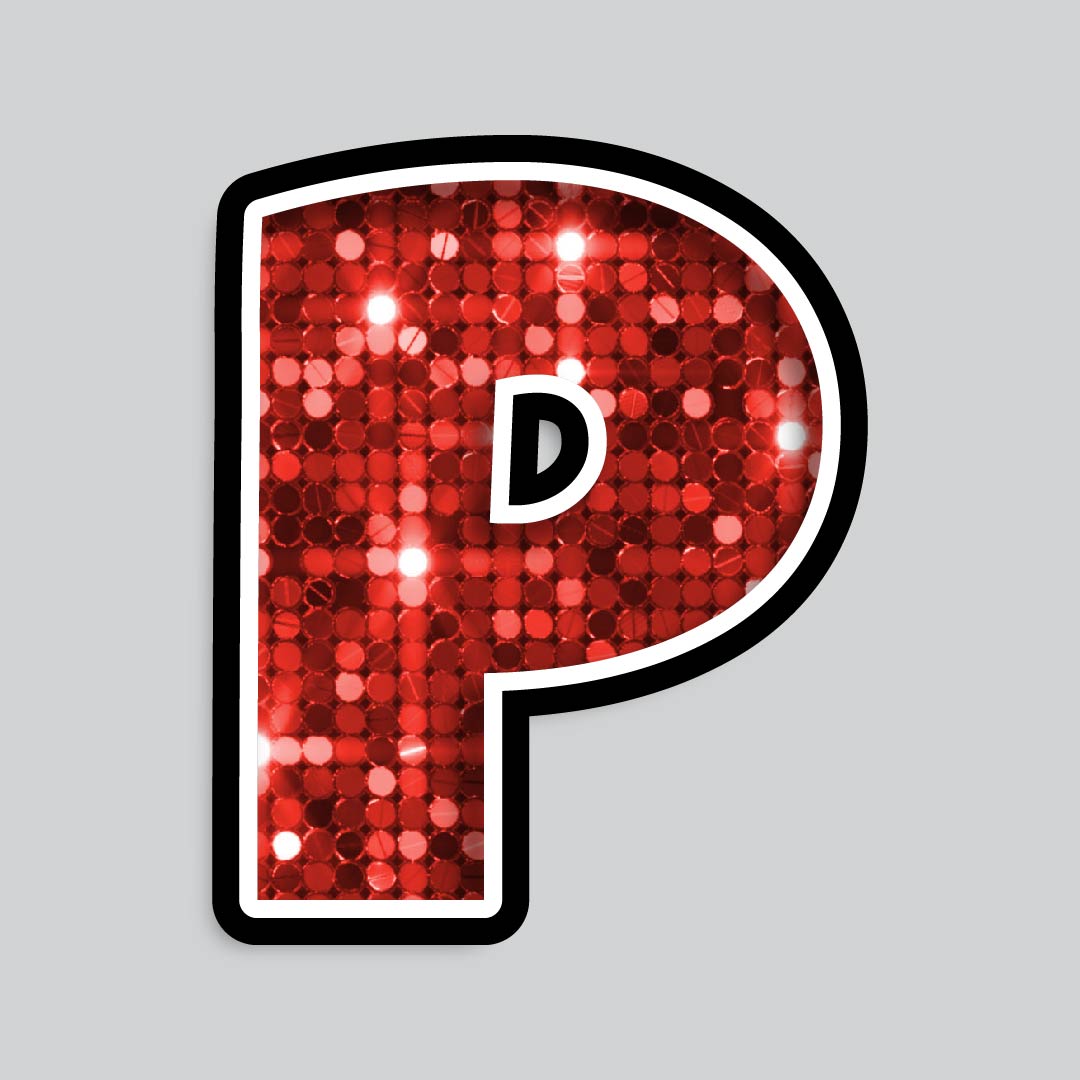 23.5” INDIVIDUAL LUCKY GUY SEQUIN RED SHADOW LETTERS