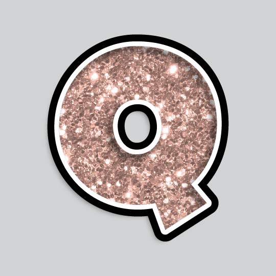 23.5” INDIVIDUAL LUCKY GUY ROSE GOLD CHUNKY GLITTER LETTERS