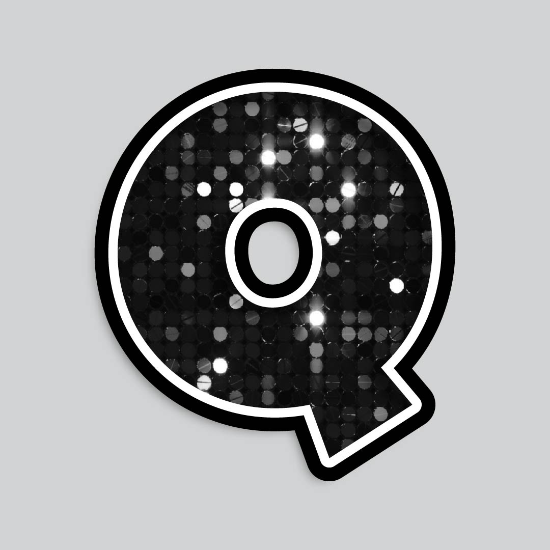 23.5” INDIVIDUAL LUCKY GUY SEQUIN BLACK SHADOW LETTERS