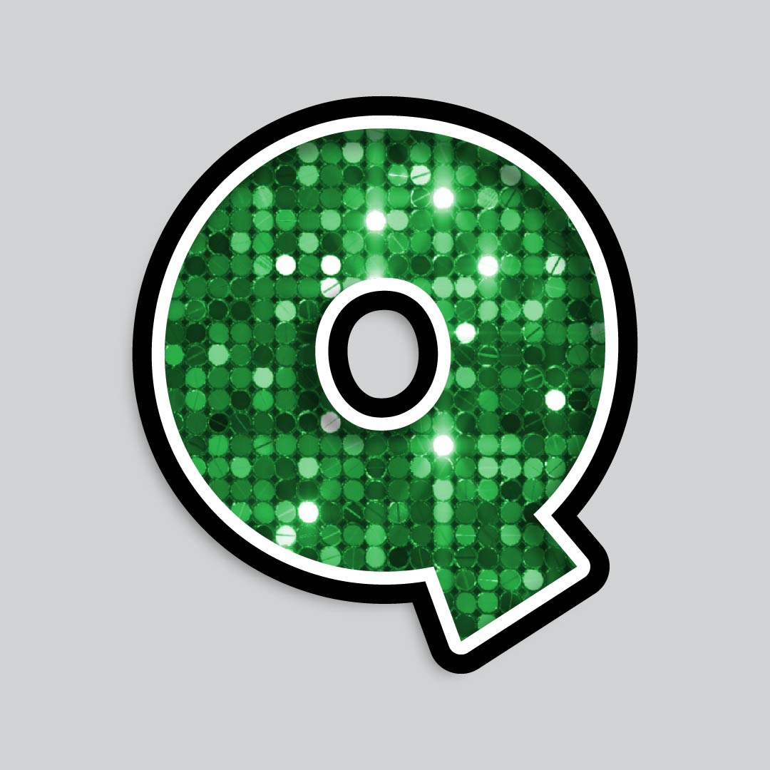 23.5” INDIVIDUAL LUCKY GUY SEQUIN GREEN SHADOW LETTERS