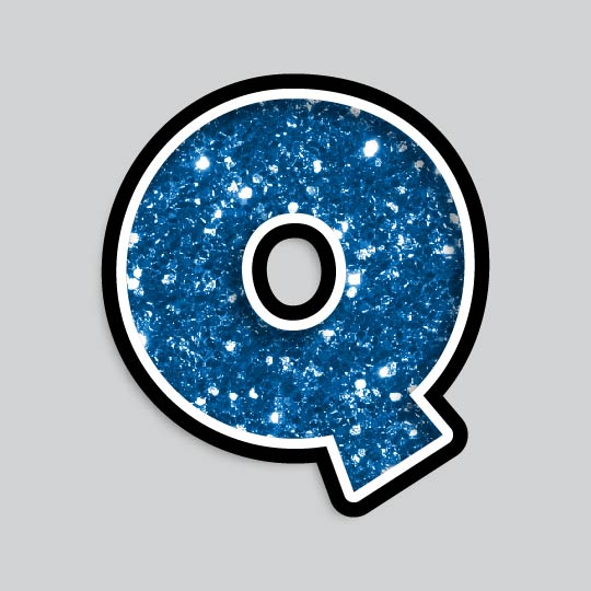 23.5” INDIVIDUAL LUCKY GUY BLUE CHUNKY GLITTER LETTERS