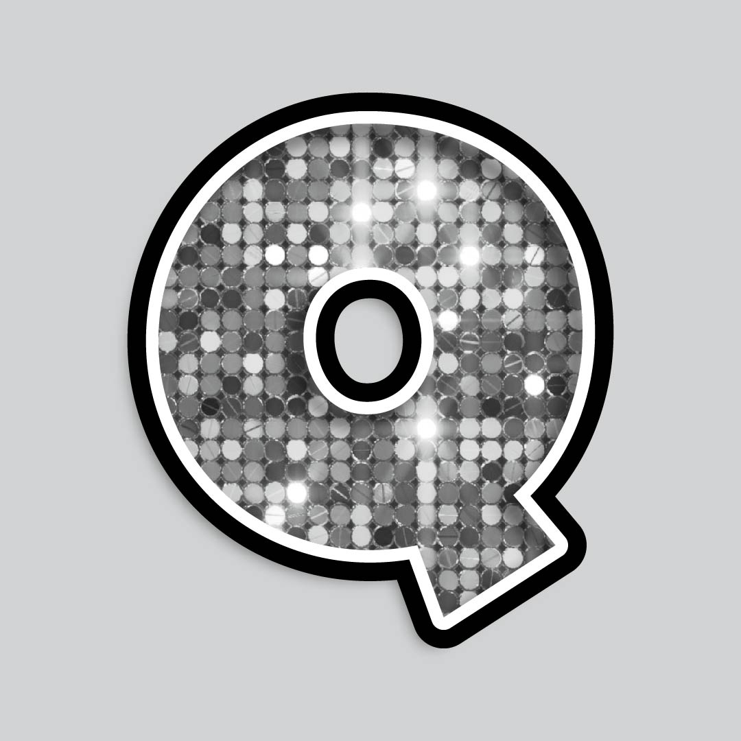 23.5” INDIVIDUAL LUCKY GUY SEQUIN SILVER SHADOW LETTERS