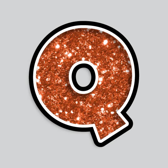 23.5” INDIVIDUAL LUCKY GUY ORANGE CHUNKY GLITTER LETTERS