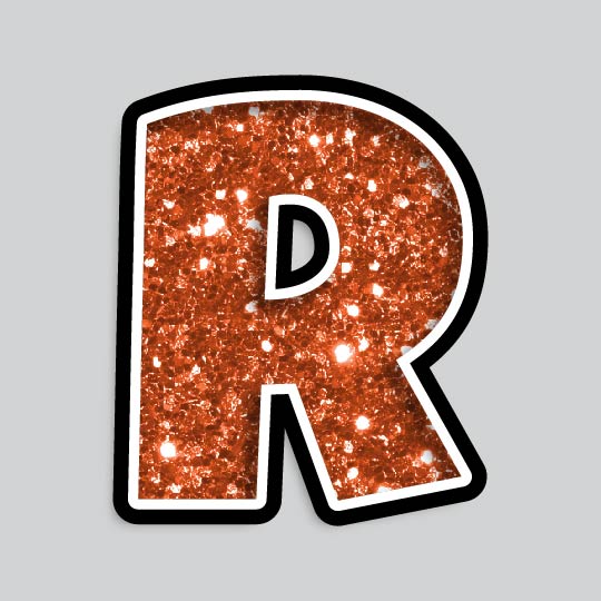 23.5” INDIVIDUAL LUCKY GUY ORANGE CHUNKY GLITTER LETTERS