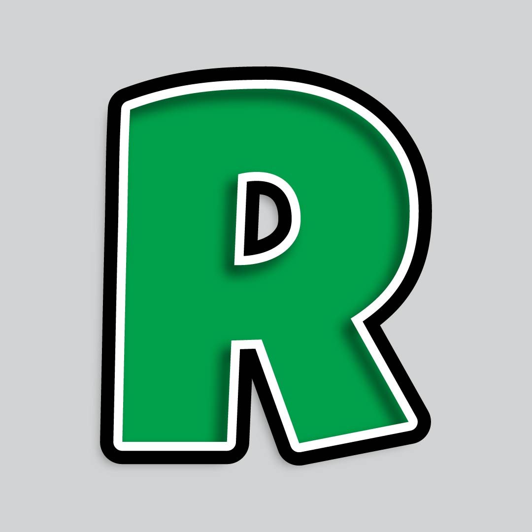 23.5” INDIVIDUAL LUCKY GUY GREEN SHADOW LETTERS