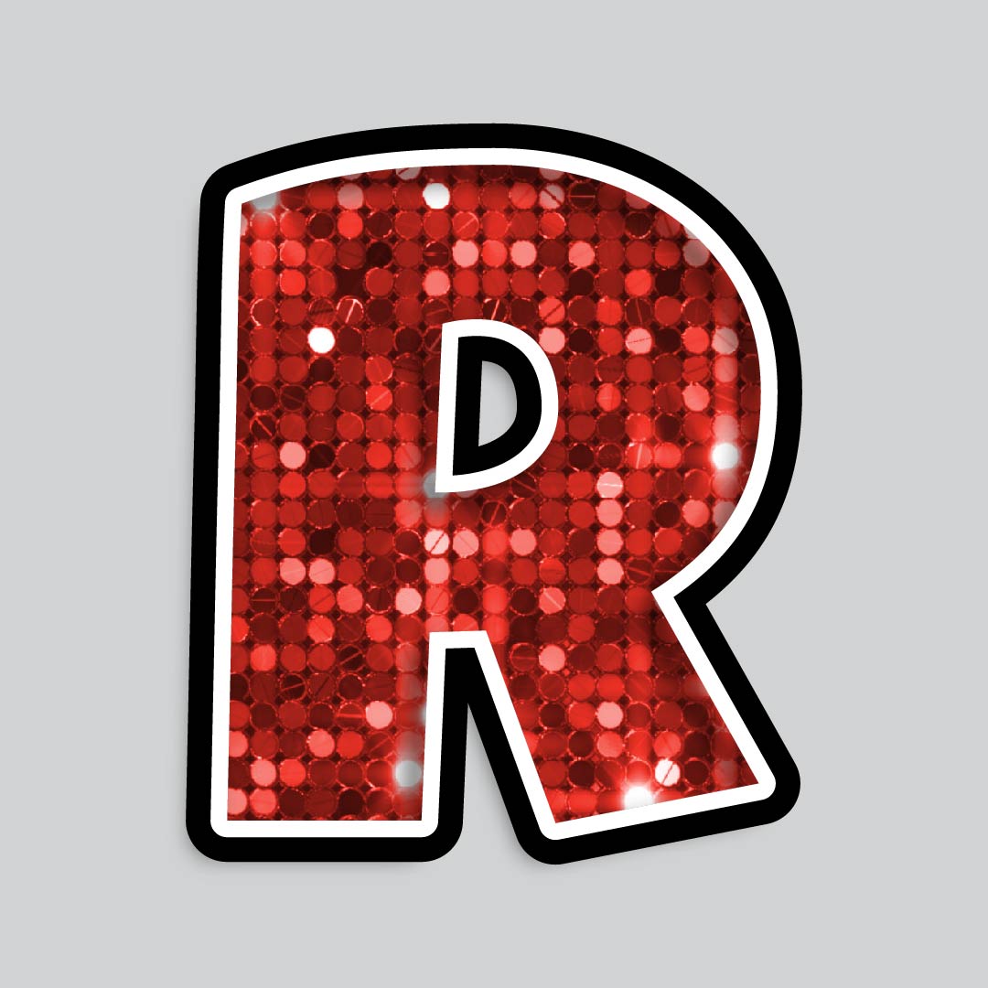 23.5” INDIVIDUAL LUCKY GUY SEQUIN RED SHADOW LETTERS