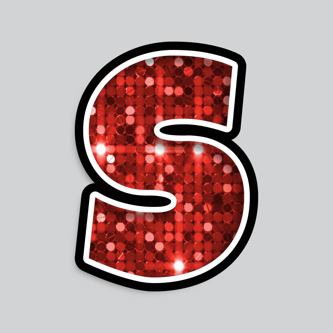 23.5” INDIVIDUAL LUCKY GUY SEQUIN RED SHADOW LETTERS