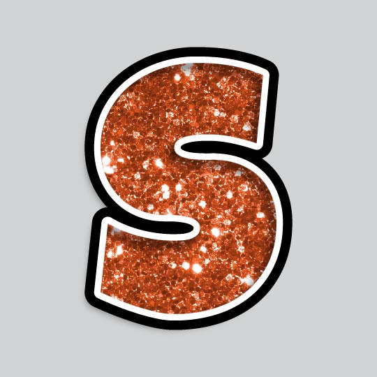 23.5” INDIVIDUAL LUCKY GUY ORANGE CHUNKY GLITTER LETTERS