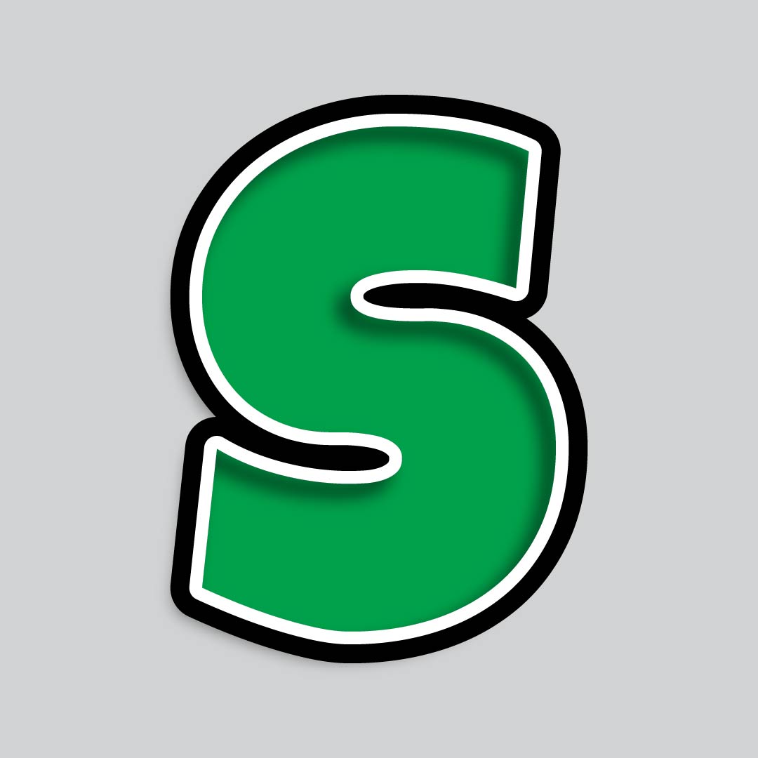 23.5” INDIVIDUAL LUCKY GUY GREEN SHADOW LETTERS