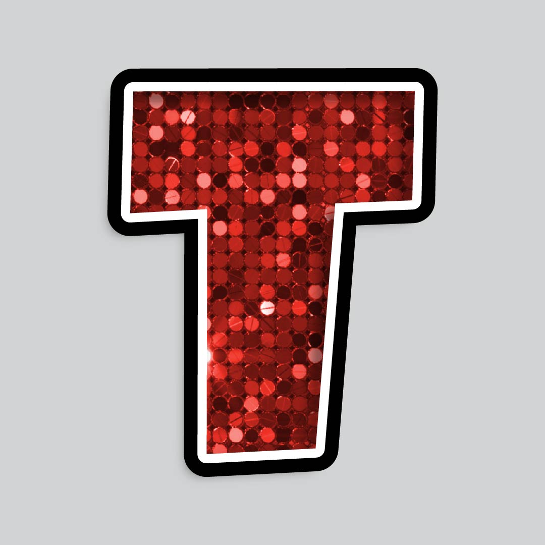 23.5” INDIVIDUAL LUCKY GUY SEQUIN RED SHADOW LETTERS