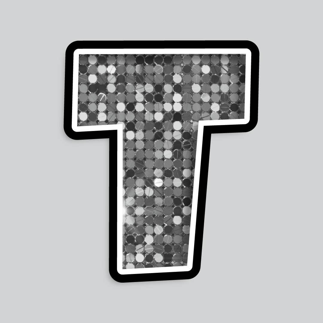 23.5” INDIVIDUAL LUCKY GUY SEQUIN SILVER SHADOW LETTERS