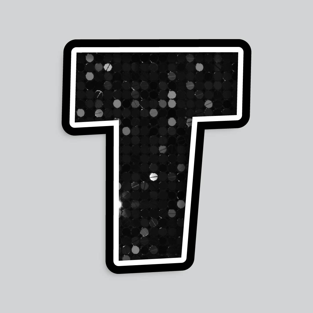 23.5” INDIVIDUAL LUCKY GUY SEQUIN BLACK SHADOW LETTERS