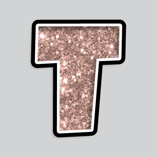 23.5” INDIVIDUAL LUCKY GUY ROSE GOLD CHUNKY GLITTER LETTERS