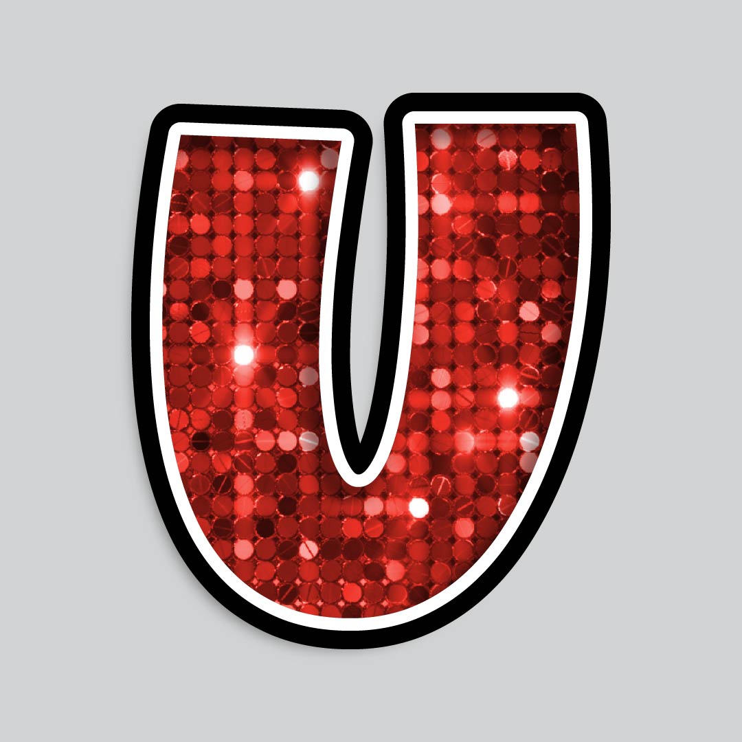 23.5” INDIVIDUAL LUCKY GUY SEQUIN RED SHADOW LETTERS
