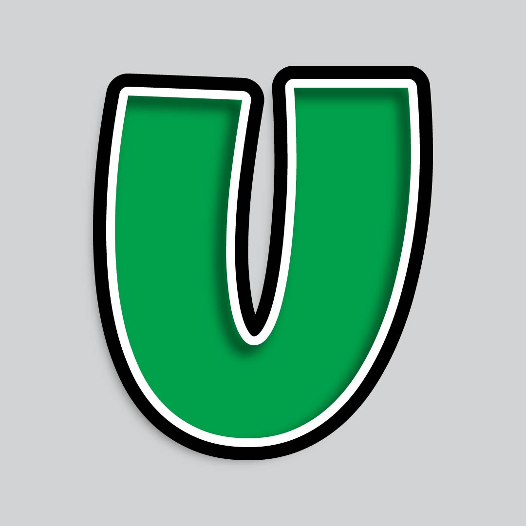 23.5” INDIVIDUAL LUCKY GUY GREEN SHADOW LETTERS