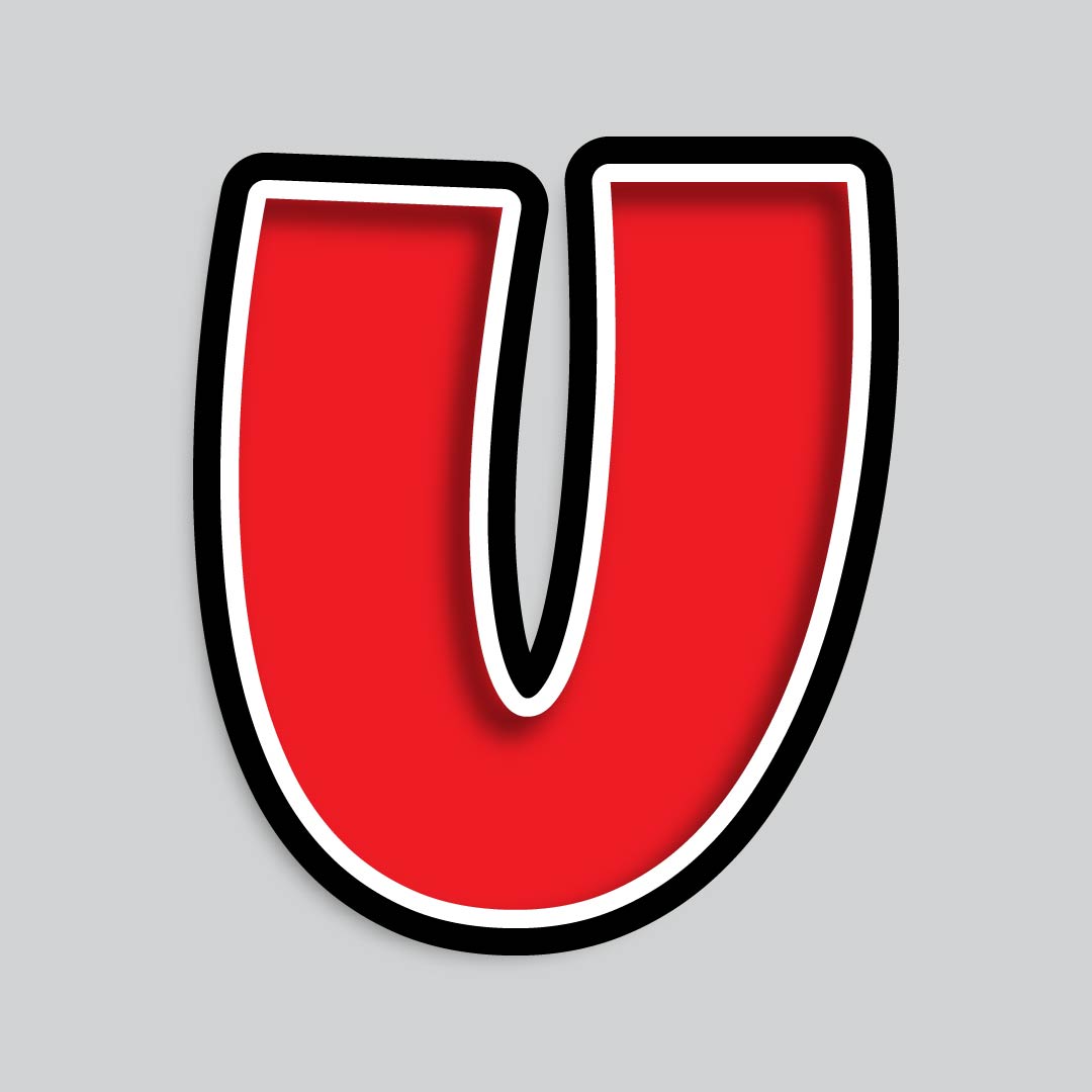 23.5” INDIVIDUAL LUCKY GUY RED SHADOW LETTERS
